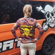 Malla Pirate manga larga roja